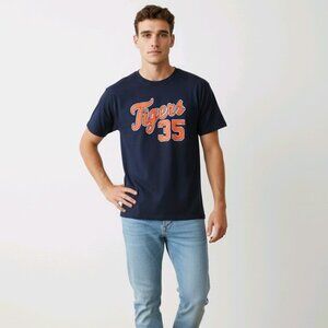 Detroit Tigers Veerlander Baseball T-shirt Unisex XL Blue 200% Cotton